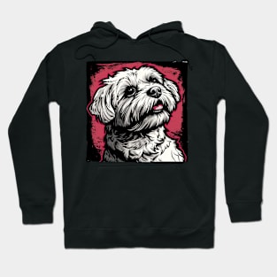 Retro Art Maltese Dog Lover Hoodie